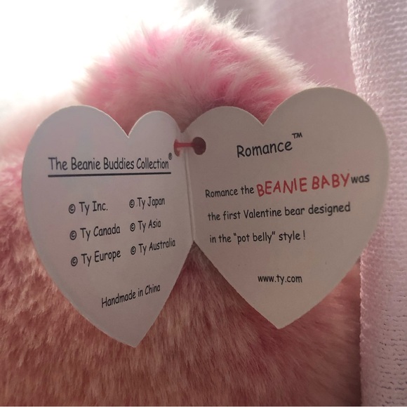 TY Beanie Buddy - Mint Condition Romance Bear - 2001 Retired - With tags - Picture 2 of 7